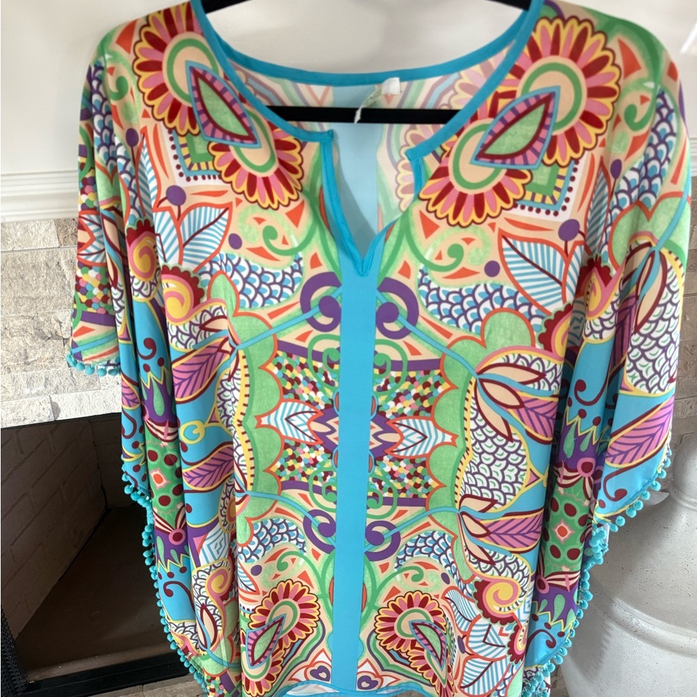 Jade Multicolor Patterned Blouse - image 1